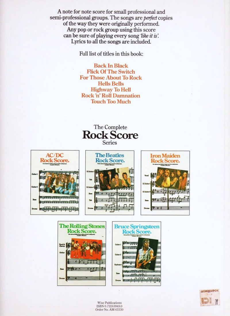 ᐅ THE DEFINITIVE AC/DC SONGBOOK-UPDATED EDITION - Achat THE DEFINITIVE AC/DC  SONGBOOK-UPDATED EDITION en ligne ou en magasin